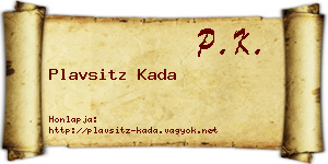 Plavsitz Kada névjegykártya
